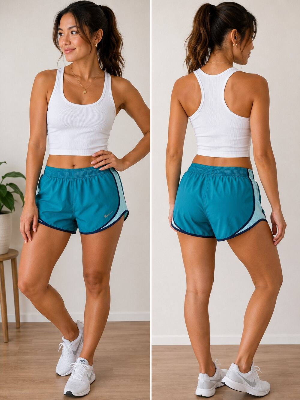 Nike Tempo Turquoise Running Shorts Womens Medium
